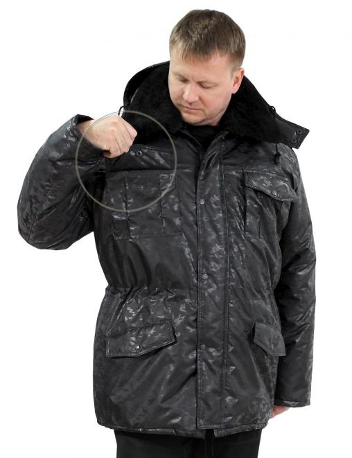 Куртка ЗИМА тк.Оксфорд цв.Черный КМФ 1228