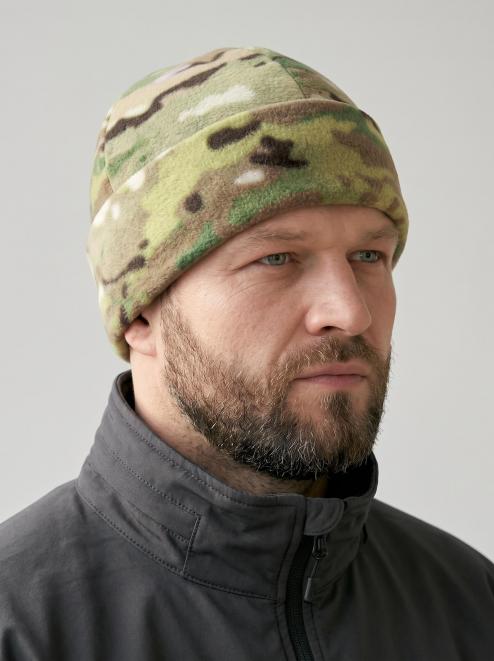 Шапка флисовая 4-х клинка цв.Мультикам