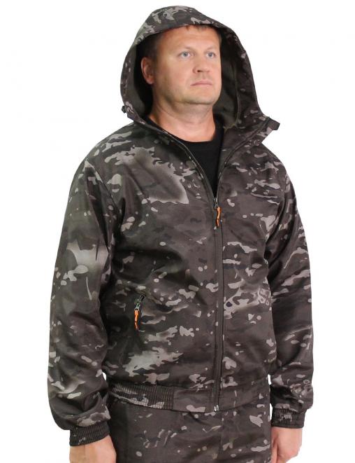 Костюм ДЕМИСЕЗОННЫЙ ГОРИЗОНТ тк.Полифлис цв.Мультикам Черный