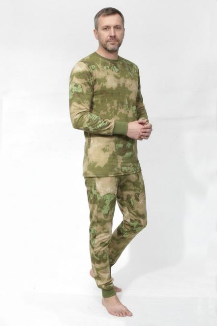 Белье нательное без начёса тк.Кулирка цв.Мох/Атак Зеленый