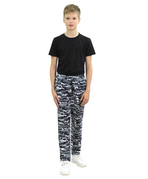 Брюки спортивные детские ЭКСТРИМ RS тк.Футер цв.Белый КМФ