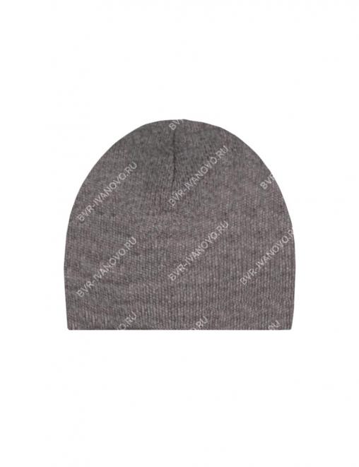 Шапка вязаная 2-х нитка без отворота цв.Серый