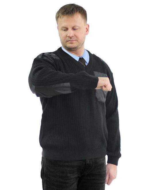 Свитер мужской V-вырез цв.Чёрный