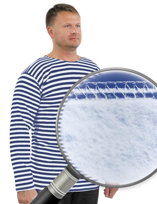 Тельняшка RS тк.Футер 3-х нитка с начёсом Синяя полоса