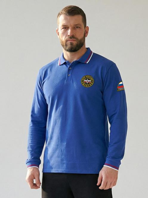 Рубашка ПОЛО МЧС России цв.Василёк (длинный рукав)