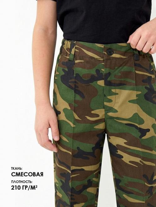 Брюки КАДЕТ-СТАРШЕКЛАССНИК тк.Смесовая цв.Зеленый КМФ