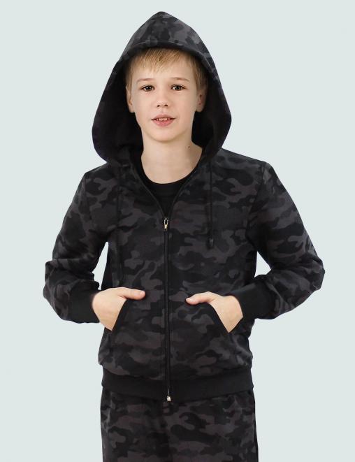 Костюм детский БВР СПОРТ тк.Футер цв.Чёрный КМФ Рубеж