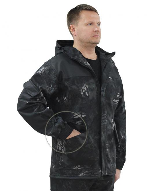 Костюм ГОРКА-ДЕМИ RS тк.Polarfleece рип-стоп цв.Питон чёрный