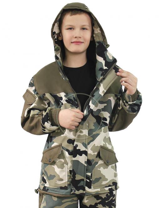 Костюм детский ГОРКА-Demi RS тк.Polarfleece рип-стоп цв.Зелёный КМФ
