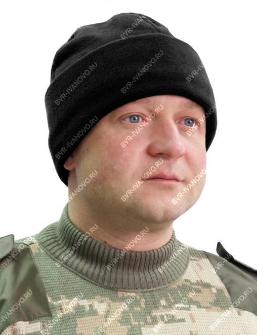 Шапка флисовая 4-х клинка цв.Чёрный