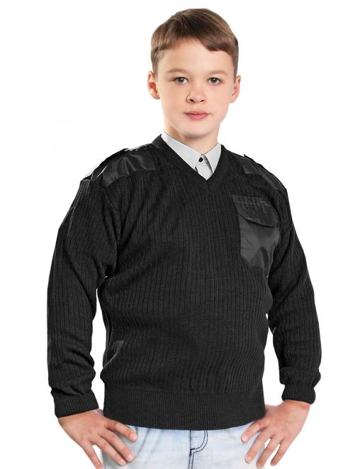 Свитер детский V-вырез RS цв.Чёрный