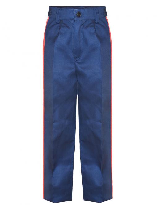 Брюки КАДЕТ-СТАРШЕКЛАССНИК тк.Смесовая цв.Синий/ лампасы