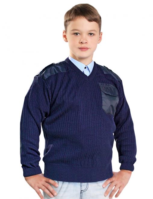 Свитер детский V-вырез RS цв.Синий