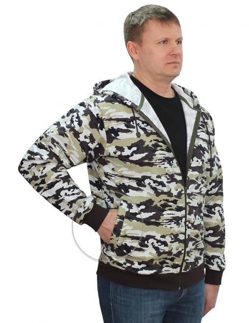 Толстовка на молнии БАСТИОН RS тк.Футер петельный цв.Камуфляж 4974