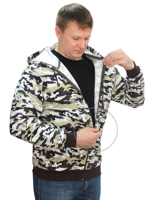 Толстовка на молнии БАСТИОН RS тк.Футер петельный цв.Камуфляж 4974