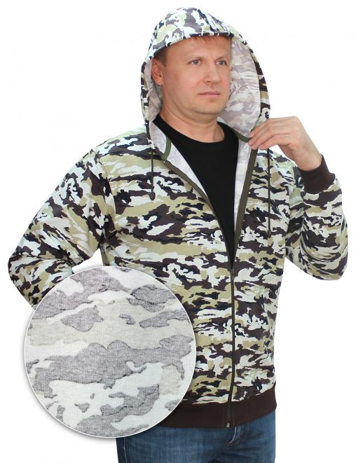 Толстовка на молнии БАСТИОН RS тк.Футер петельный цв.Камуфляж 4974