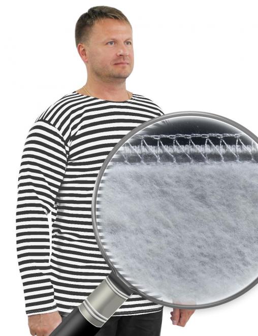 Тельняшка RS тк.Футер 3-х нитка с начёсом Черная полоса