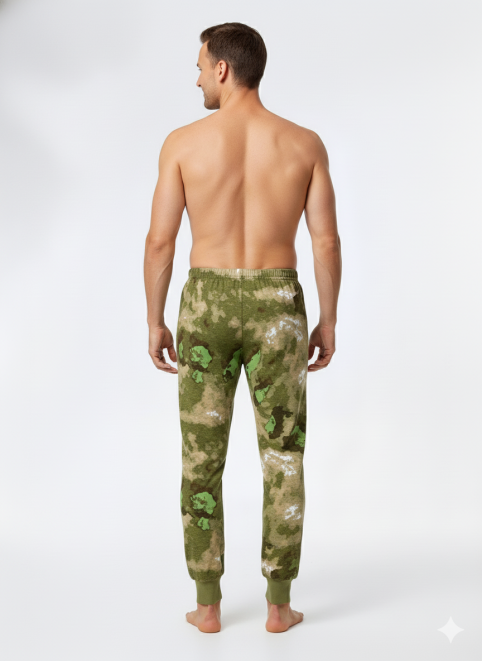 Кальсоны без начёса тк.Кулирка цв.Мох/Атак Зеленый