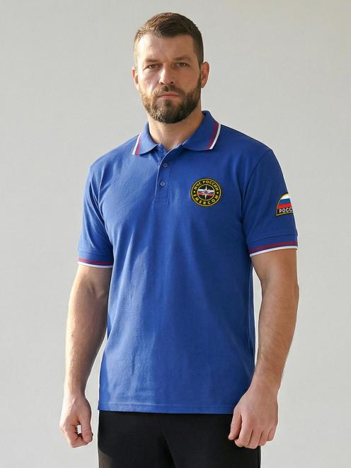 Рубашка ПОЛО МЧС России цв.Василёк (короткий рукав)
