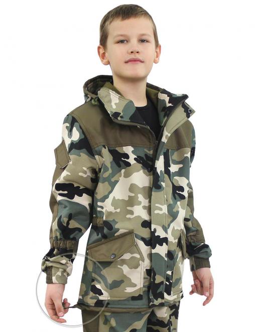 Костюм детский ГОРКА-Demi RS тк.Polarfleece рип-стоп цв.Зелёный КМФ