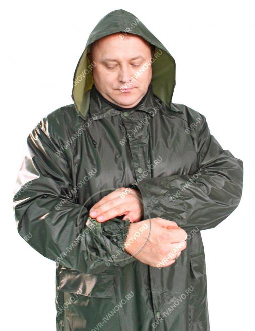 Плащ влагозащитный на молнии RS цв.Зелёный