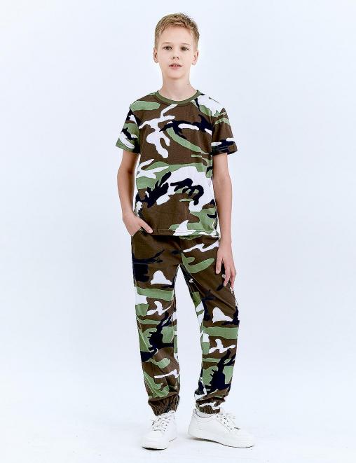 Комплект детский SUMMER TIME с брюками цв.Бело-зелёный КМФ 3746