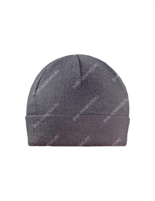 Шапка вязаная 2-х нитка с отворотом RS  цв.Серый