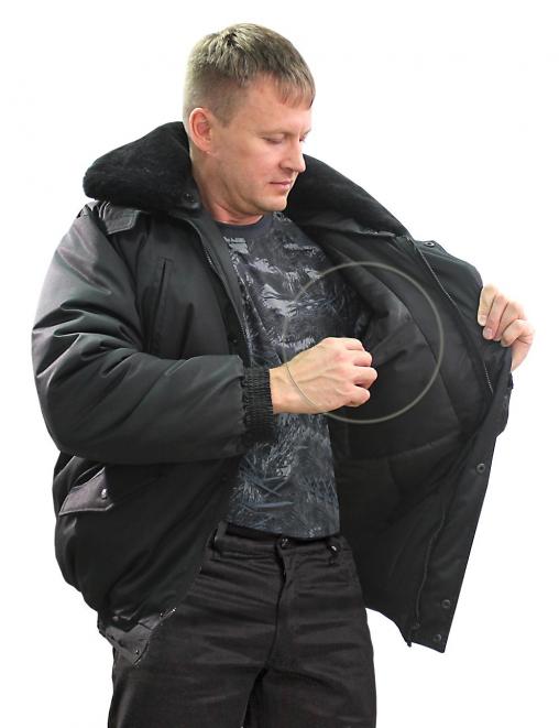 Куртка ОХРАННИК тк.Смесовая цв.Чёрный 