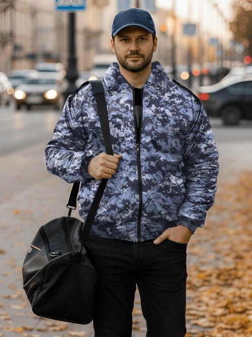 Ветровка ОХРАНА тк.Оксфорд цв.Цифра Синяя