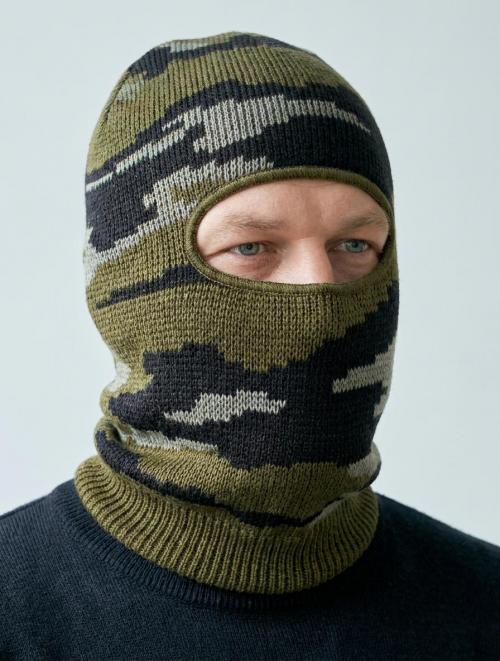 Подшлемник вязаный цв.Зеленый КМФ