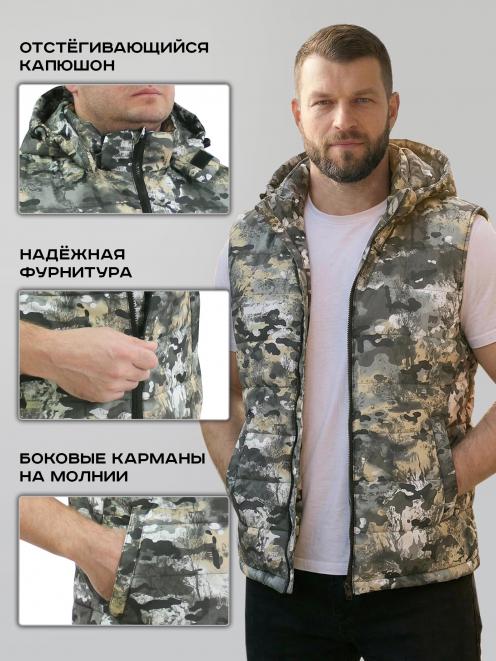 Жилет утепленный СТАЛКЕР тк.Дюспа/Мембрана цв.Полигон