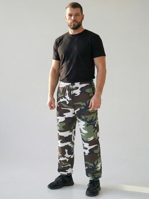 Трико мужское ТОРНАДО тк.Футер цв.Бело-зеленый КМФ 3746