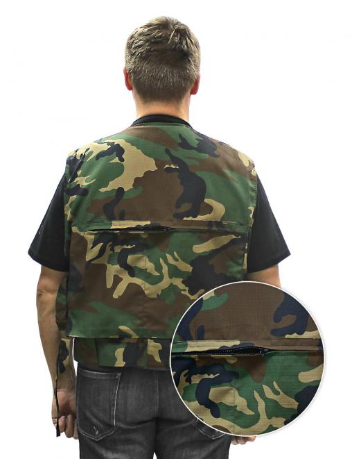 Жилет ОХОТА тк.Рип-стоп цв.Зеленый КМФ