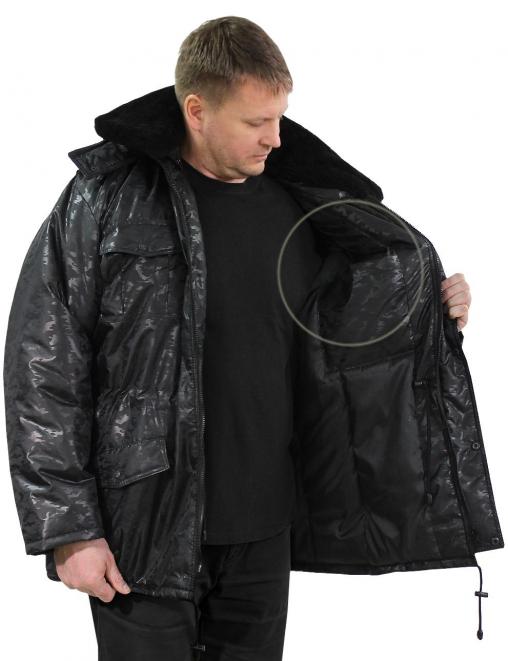 Куртка ЗИМА тк.Оксфорд цв.Черный КМФ 1228