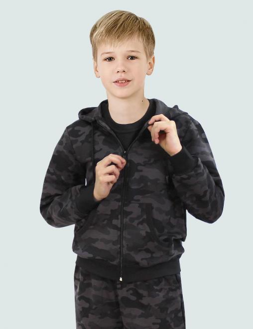 Костюм детский БВР СПОРТ тк.Футер цв.Чёрный КМФ Рубеж