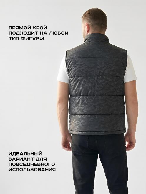 Жилет утеплённый БВР тк.Дюспа цв.Черный КМФ 1228