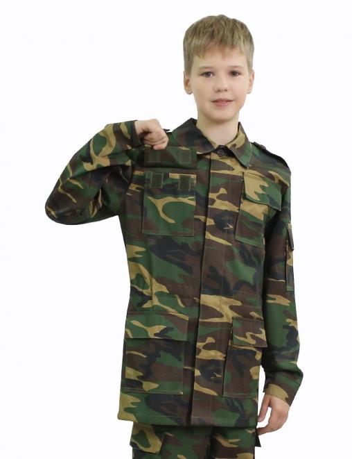 Костюм детский ВОЕННО-ПОЛЕВОЙ тк.Смесовая цв.Зеленый КМФ (Меланж)