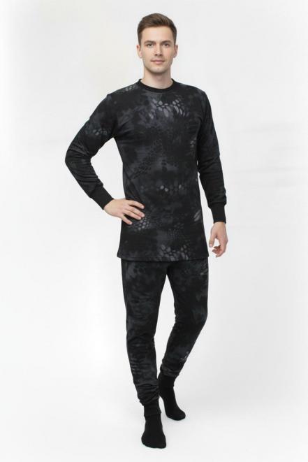 Белье нательное тк.Футер с начёсом цв.Питон чёрный