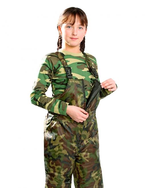 Полукомбинезон детский утеплённый цв.Зеленый КМФ