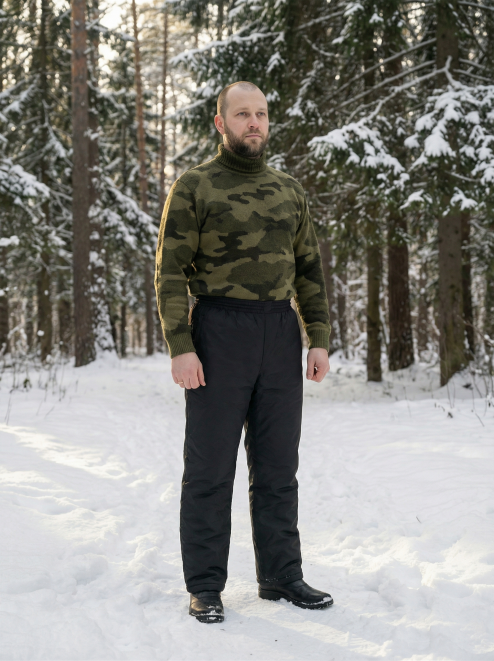 Брюки утеплённые ВИХРЬ тк.Смесовая цв.Чёрный