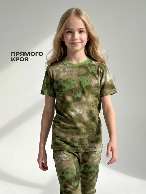 Футболка детская цв.Мох/Атак зелёный
