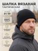 Шапка вязаная 2-х нитка с отворотом цв.Чёрный