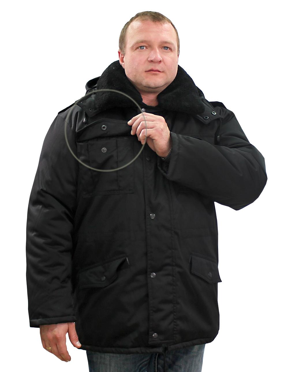 Куртка ЗИМА тк.Смесовая цв.Чёрный