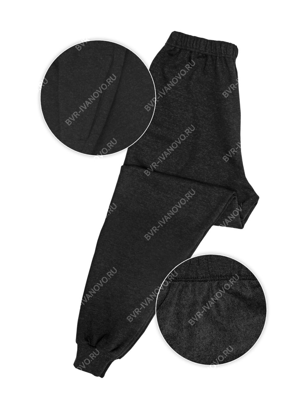 Трико мужское тк.Футер 2-х нитка с начёсом цв.Чёрный на манжете арт.012 